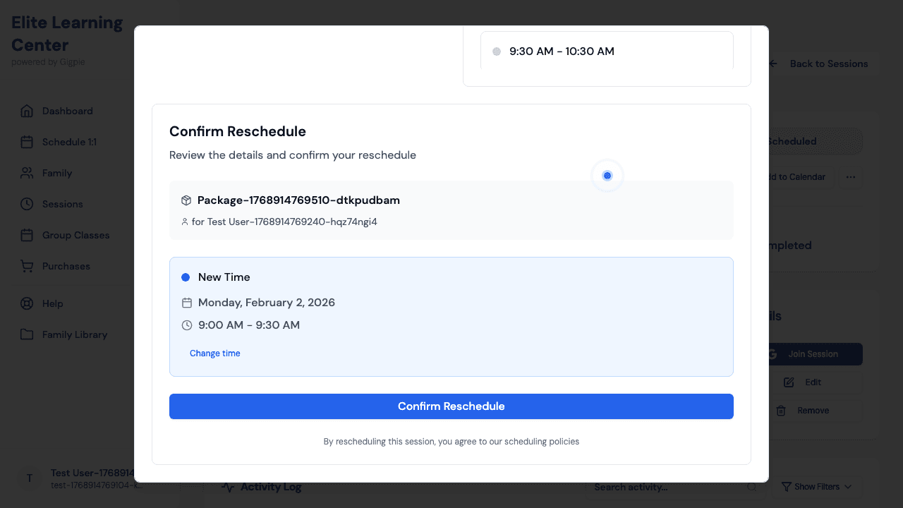 Select a new time